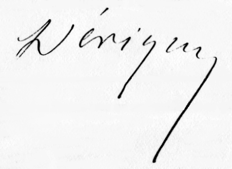 Signature autographe du Colonel Dérigny, 1871
(coll. Denis Havard de la Montagne) DR
