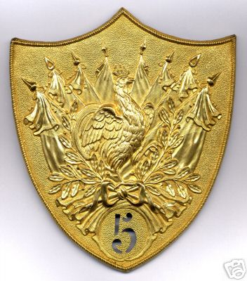 Plaque sabretache 5ème Hussards (1830-1848)